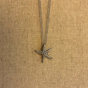 Silver Starfish necklace with crystal